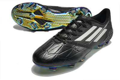 Adidas F50 Adizero Ghosted FG Low-Tops Soccer Cleats - Black/White/Gold
