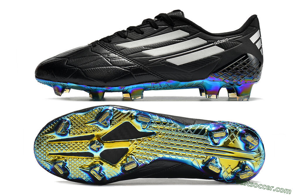 Adidas F50 Adizero Ghosted FG Low-Tops Soccer Cleats - Black/White/Gold 1