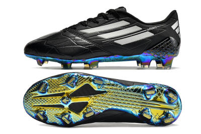 Adidas F50 Adizero Ghosted FG Low-Tops Soccer Cleats - Black/White/Gold