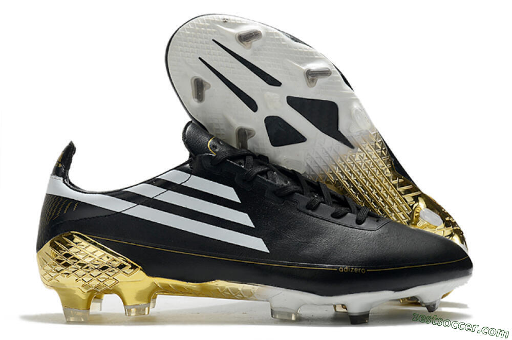 Adidas F50 Adizero Ghosted FG Low-Tops Soccer Cleats - Black/White/Gold 0