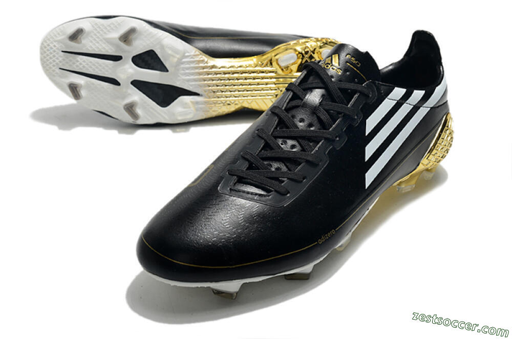 Adidas F50 Adizero Ghosted FG Low-Tops Soccer Cleats - Black/White/Gold 3