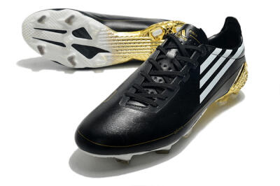 Adidas F50 Adizero Ghosted FG Low-Tops Soccer Cleats - Black/White/Gold