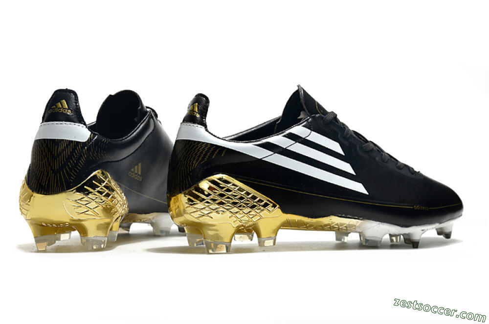 Adidas F50 Adizero Ghosted FG Low-Tops Soccer Cleats - Black/White/Gold 6