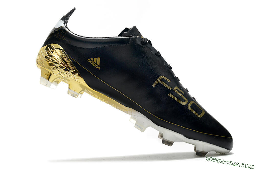 Adidas F50 Adizero Ghosted FG Low-Tops Soccer Cleats - Black/White/Gold 4