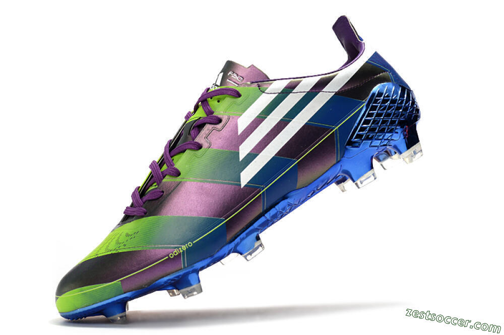 Adidas F50 Adizero Ghosted FG Low-Tops Soccer Cleats - Purple/Blue/Yellow 5