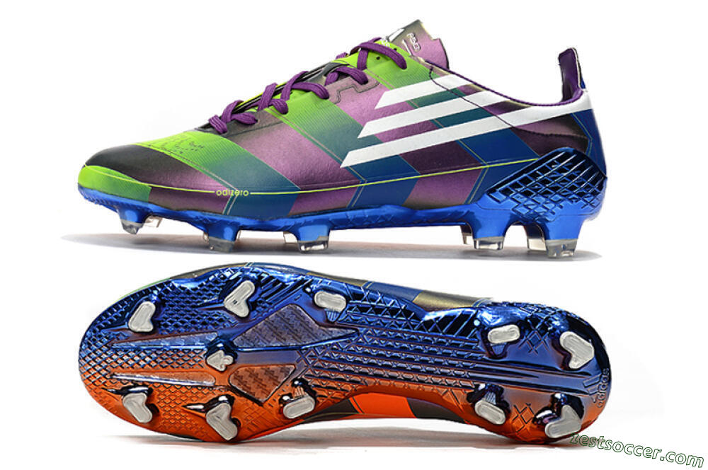 Adidas F50 Adizero Ghosted FG Low-Tops Soccer Cleats - Purple/Blue/Yellow 1