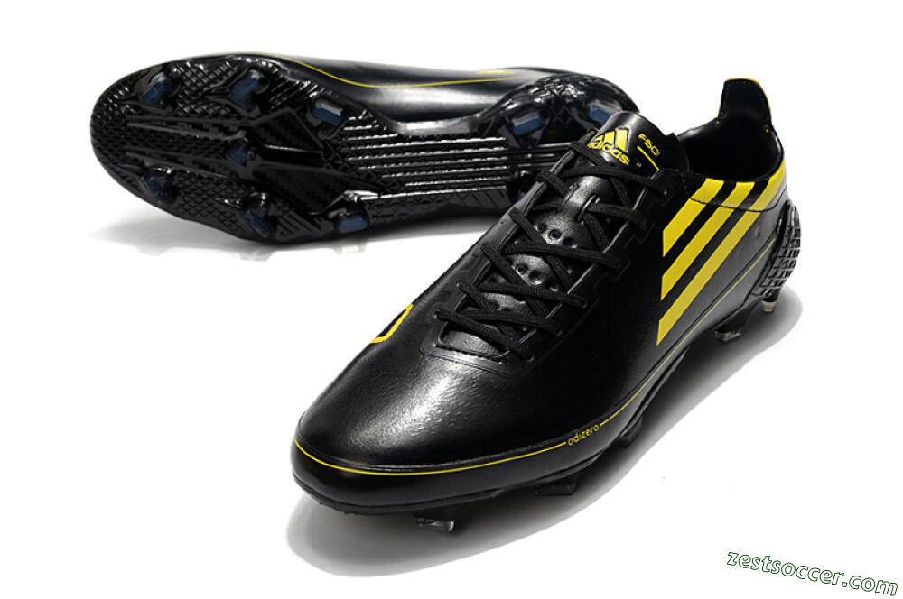 Adidas F50 Adizero Ghosted FG Low-Tops Soccer Cleats - Black/Yellow 3