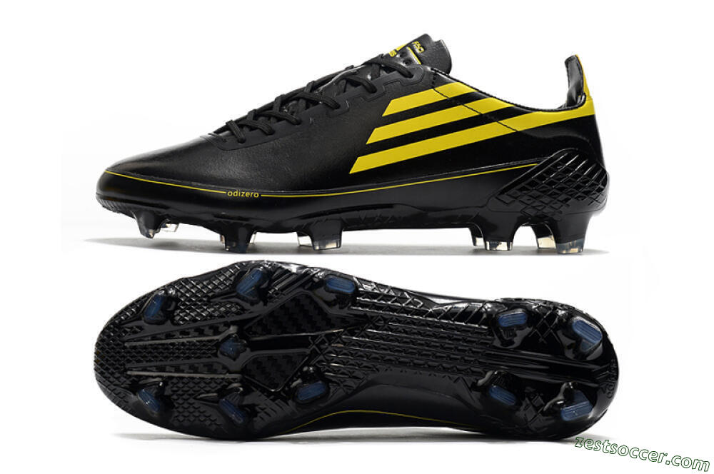 Adidas F50 Adizero Ghosted FG Low-Tops Soccer Cleats - Black/Yellow 1