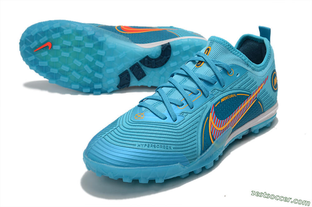 Nike Mercurial Vapor 14 Pro TF Low-Tops Soccer Shoes - Jade/Yellow/Red 3