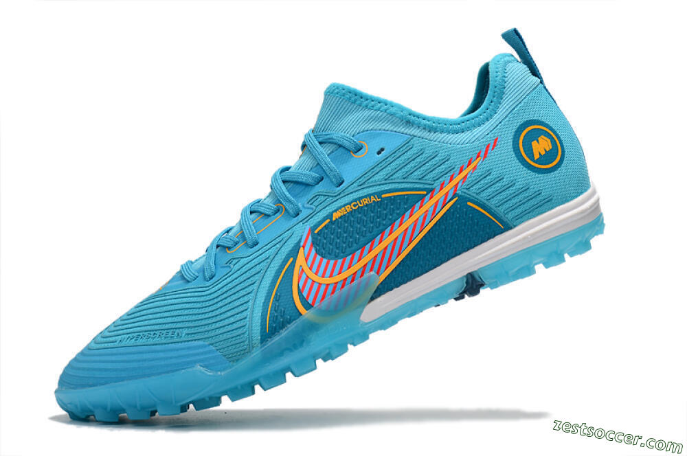 Nike Mercurial Vapor 14 Pro TF Low-Tops Soccer Shoes - Jade/Yellow/Red 5