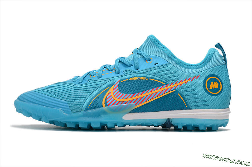 Nike Mercurial Vapor 14 Pro TF Low-Tops Soccer Shoes - Jade/Yellow/Red 2