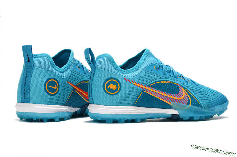 Nike Mercurial Vapor 14 Pro TF Low-Tops Soccer Shoes - Jade/Yellow/Red 6