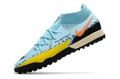 Nike Phantom GT Pro TF High-Tops Soccer Shoes - Blue/Yellow/Pink