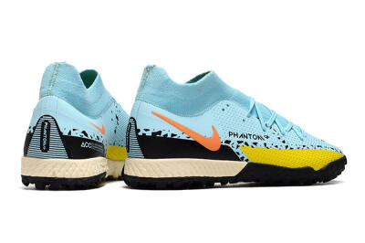 Nike Phantom GT Pro TF High-Tops Soccer Shoes - Blue/Yellow/Pink