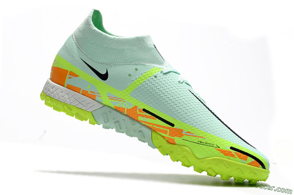 Nike Phantom GT Pro TF High-Tops Soccer Shoes - Jade/Yellow/Orange/Black 4