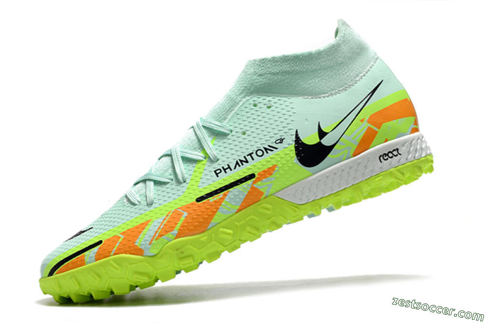 Nike Phantom GT Pro TF High-Tops Soccer Shoes - Jade/Yellow/Orange/Black 5