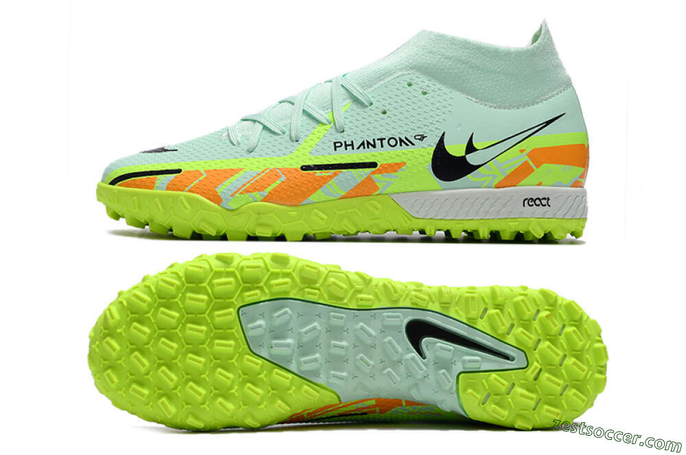 Nike Phantom GT Pro TF High-Tops Soccer Shoes - Jade/Yellow/Orange/Black 1