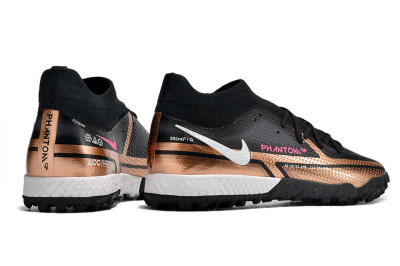 Nike Phantom GT Pro TF High-Tops Soccer Shoes - Gold/Black/White