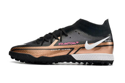 Nike Phantom GT Pro TF High-Tops Soccer Shoes - Gold/Black/White