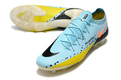 Nike Phantom GT Elite AG Low-Tops Soccer Cleats - Blue/Yellow/Pink
