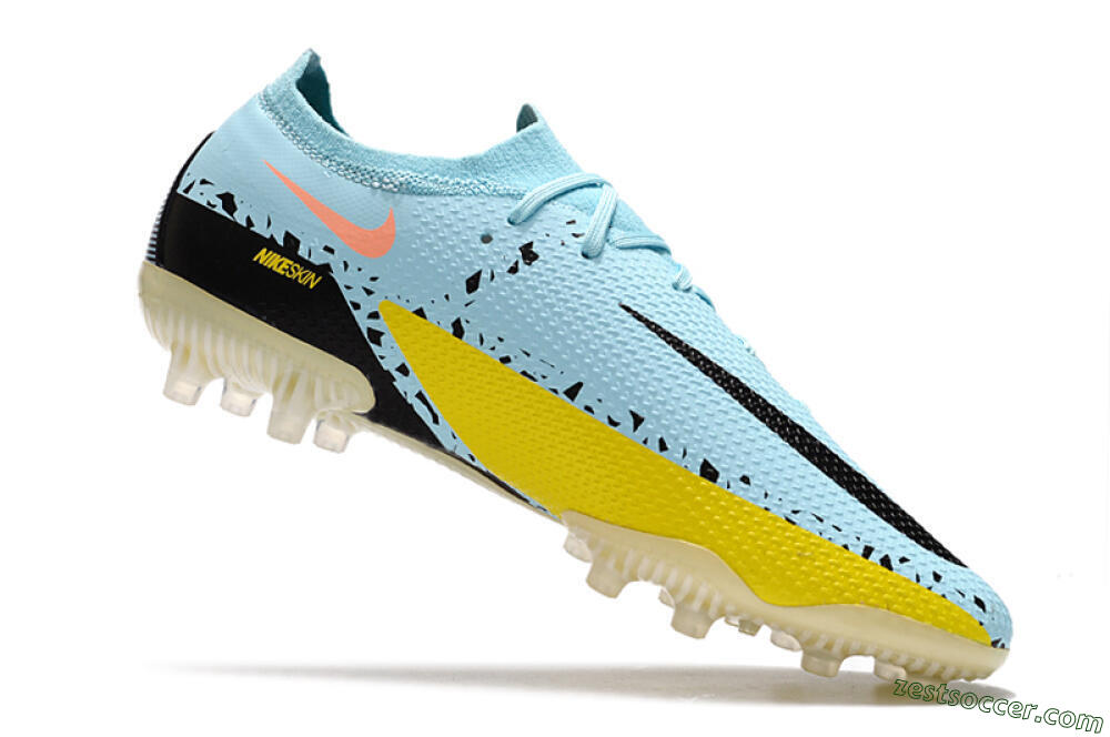 Nike Phantom GT Elite AG Low-Tops Soccer Cleats - Blue/Yellow/Pink 4