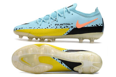 Nike Phantom GT Elite AG Low-Tops Soccer Cleats - Blue/Yellow/Pink