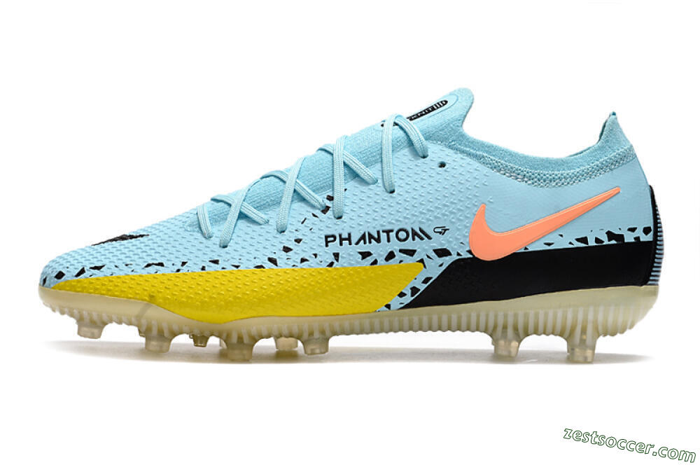 Nike Phantom GT Elite AG Low-Tops Soccer Cleats - Blue/Yellow/Pink 2
