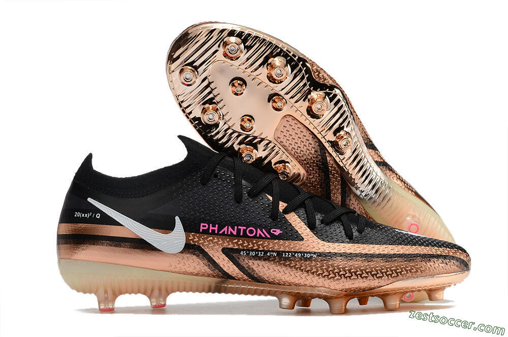 Nike Phantom GT Elite AG Low-Tops Soccer Cleats - Gold/Black/White 0