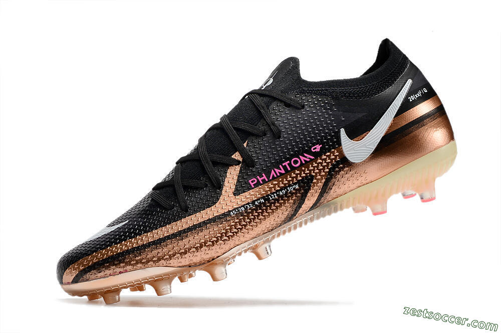 Nike Phantom GT Elite AG Low-Tops Soccer Cleats - Gold/Black/White 5