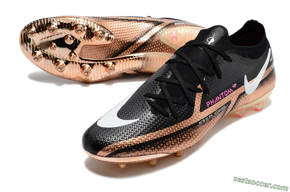 Nike Phantom GT Elite AG Low-Tops Soccer Cleats - Gold/Black/White 3