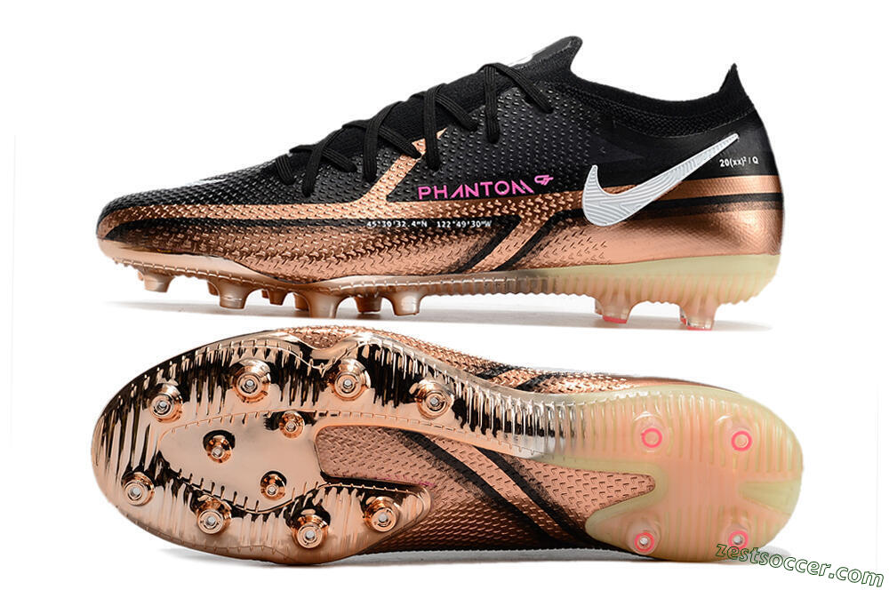Nike Phantom GT Elite AG Low-Tops Soccer Cleats - Gold/Black/White 1