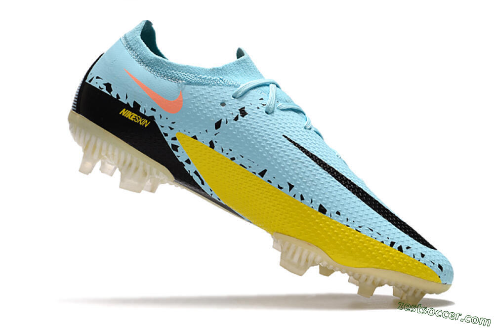 Phantom GT 2 Elite FG Low-Tops Soccer Cleats - Blue/Yellow/Pink 4