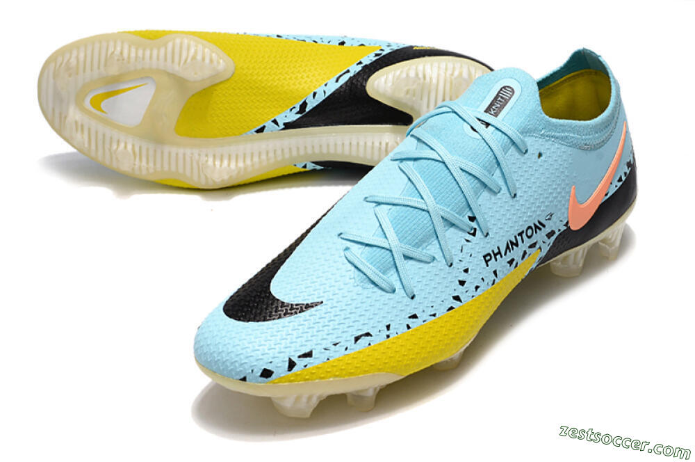 Phantom GT 2 Elite FG Low-Tops Soccer Cleats - Blue/Yellow/Pink 3