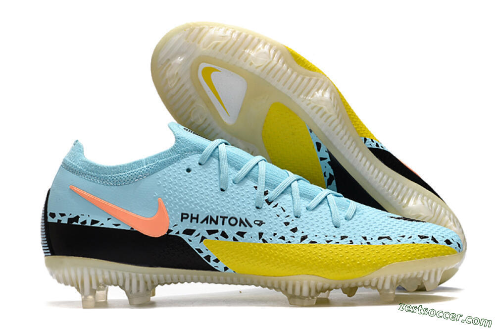 Phantom GT 2 Elite FG Low-Tops Soccer Cleats - Blue/Yellow/Pink 0