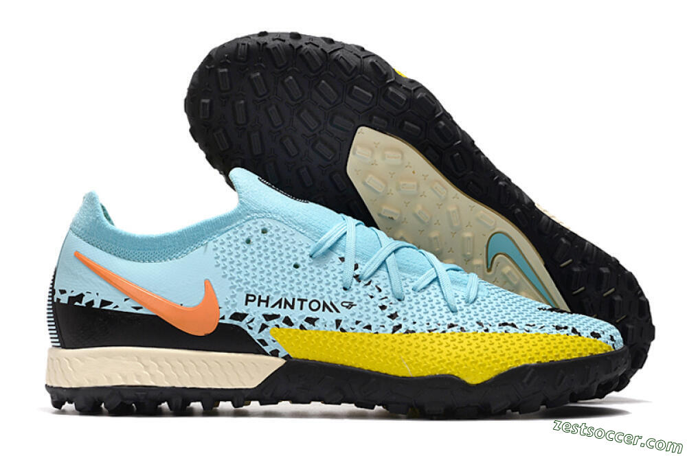 Nike Phantom GT Pro TF Low-Tops Soccer Shoes - Blue/Yellow/Pink 0