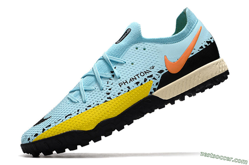 Nike Phantom GT Pro TF Low-Tops Soccer Shoes - Blue/Yellow/Pink 5