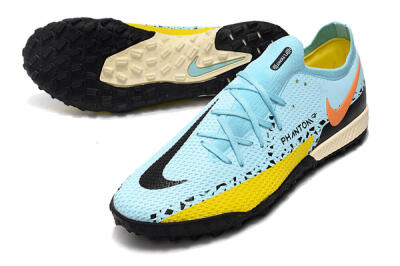 Nike Phantom GT Pro TF Low-Tops Soccer Shoes - Blue/Yellow/Pink