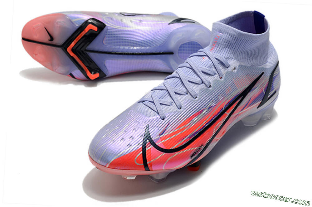 Nike Mercurial Superfly 8 Elite FG High-Tops Soccer Cleats - Purple/Red/Black 3
