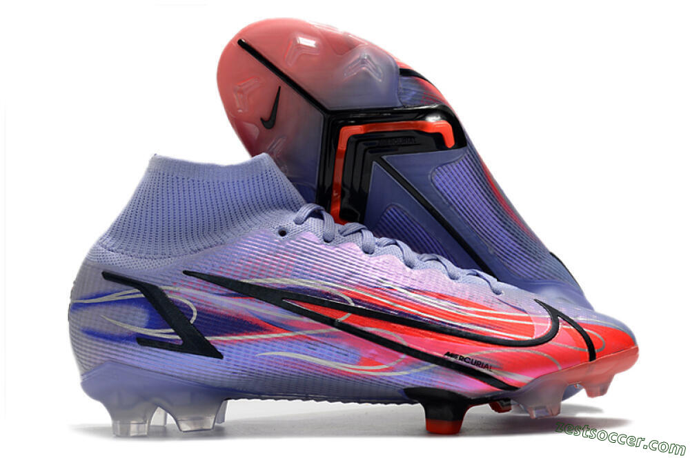 Nike Mercurial Superfly 8 Elite FG High-Tops Soccer Cleats - Purple/Red/Black 0