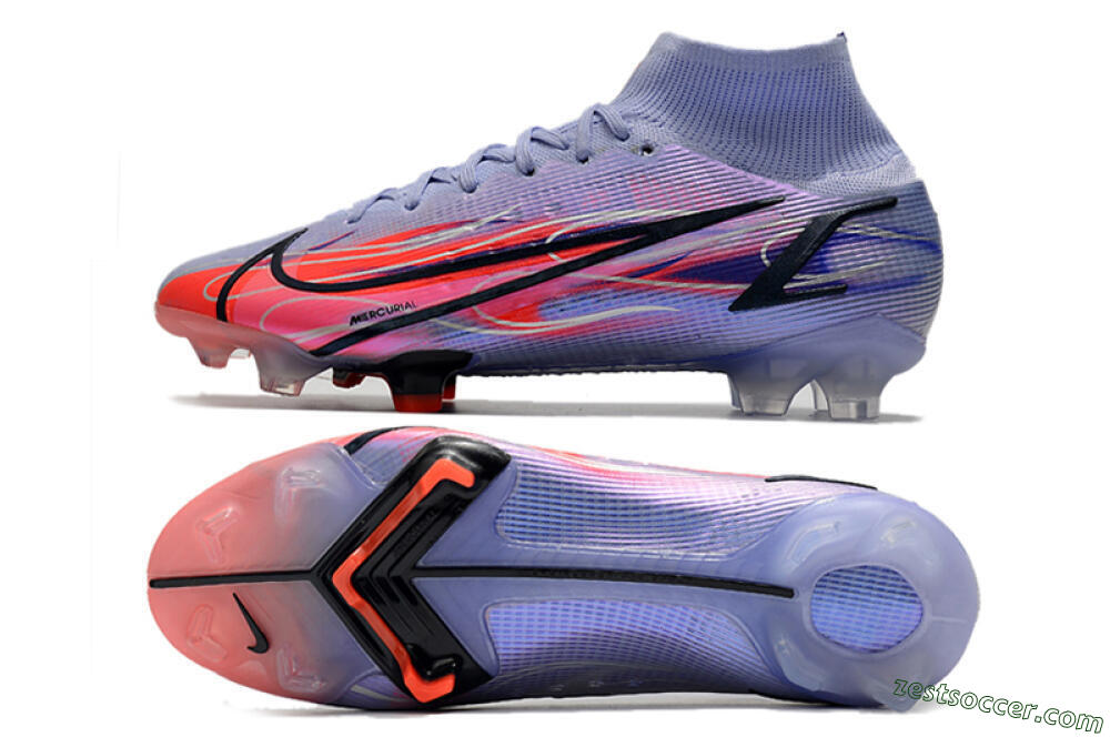 Nike Mercurial Superfly 8 Elite FG High-Tops Soccer Cleats - Purple/Red/Black 1