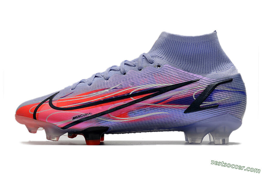 Nike Mercurial Superfly 8 Elite FG High-Tops Soccer Cleats - Purple/Red/Black 2