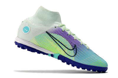 Nike Mercurial Superfly 8 Elite TF High-Tops Soccer Shoes - Jade/Yellow/Purple