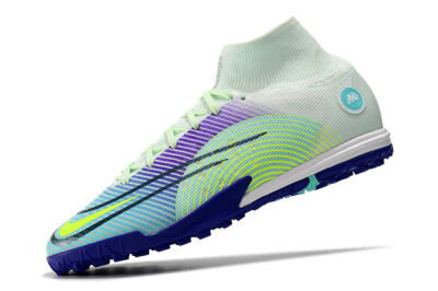 Nike Mercurial Superfly 8 Elite TF High-Tops Soccer Shoes - Jade/Yellow/Purple