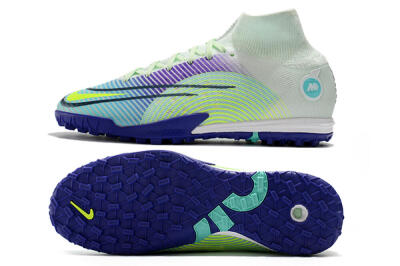 Nike Mercurial Superfly 8 Elite TF High-Tops Soccer Shoes - Jade/Yellow/Purple