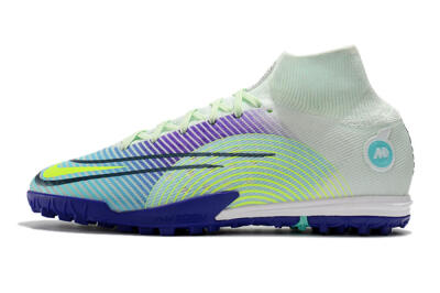 Nike Mercurial Superfly 8 Elite TF High-Tops Soccer Shoes - Jade/Yellow/Purple
