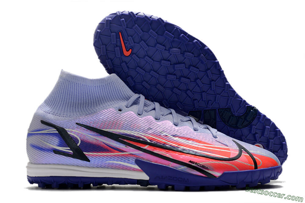 Nike Mercurial Superfly 8 Elite TF High-Tops Soccer Shoes - Blue/Red/Black 0