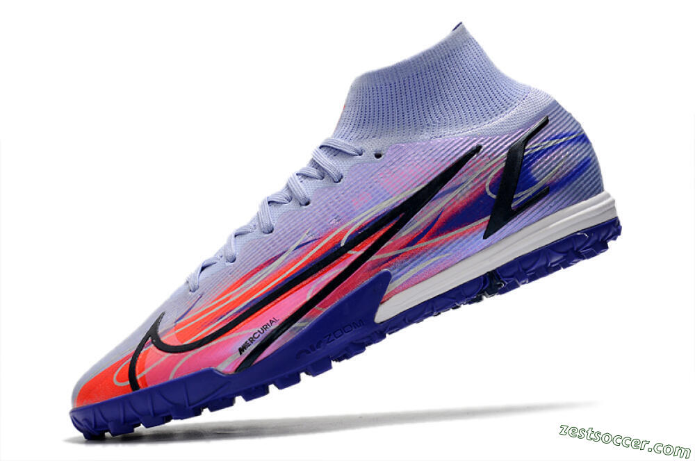 Nike Mercurial Superfly 8 Elite TF High-Tops Soccer Shoes - Blue/Red/Black 5