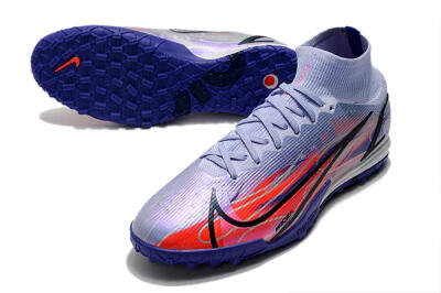 Nike Mercurial Superfly 8 Elite TF High-Tops Soccer Shoes - Blue/Red/Black