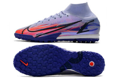 Nike Mercurial Superfly 8 Elite TF High-Tops Soccer Shoes - Blue/Red/Black