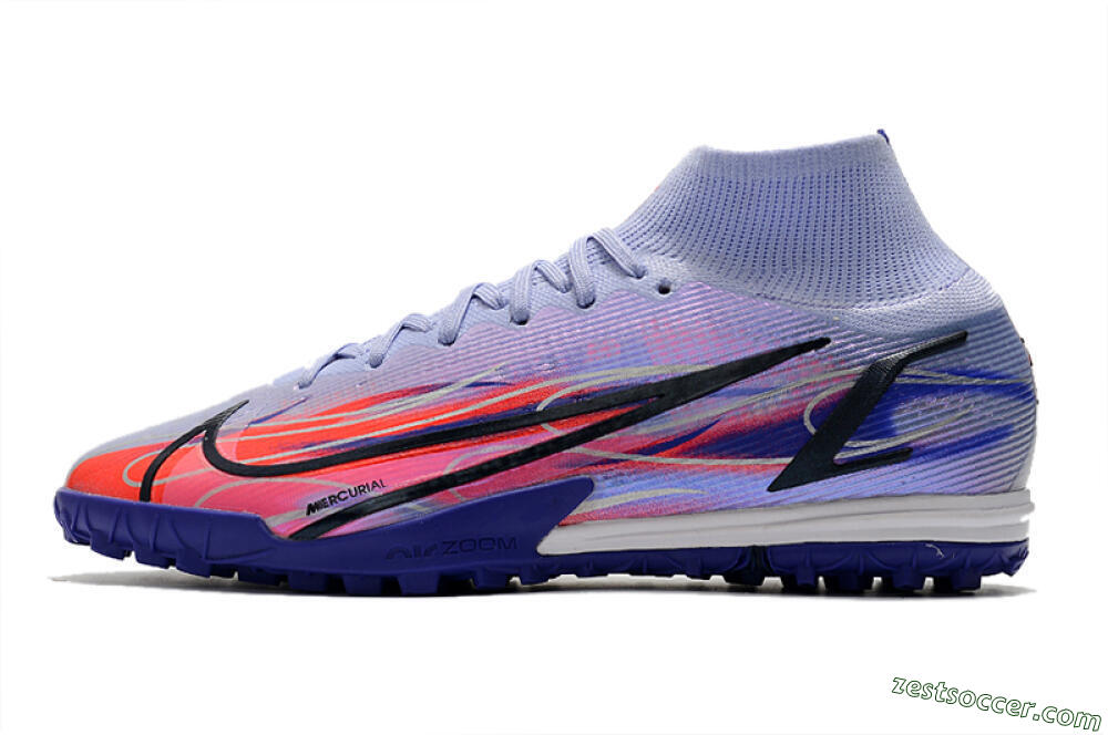 Nike Mercurial Superfly 8 Elite TF High-Tops Soccer Shoes - Blue/Red/Black 2